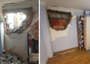 Bu kez adres Beylikdüzü… Yıkım sırasında yan binanın ‘duvarı’ yıkıldı