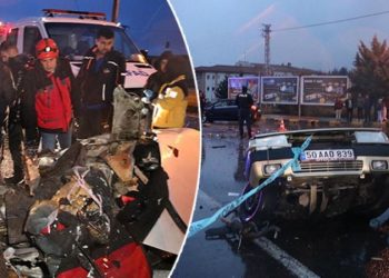 Nevşehir’de feci kaza! AFAD minibüsüyle çarpışan otomobil ikiye bölündü: 1 ölü, 9 yaralı