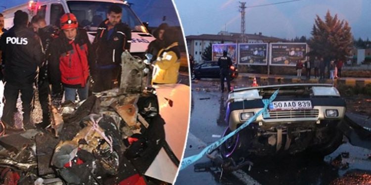 Nevşehir’de feci kaza! AFAD minibüsüyle çarpışan otomobil ikiye bölündü: 1 ölü, 9 yaralı